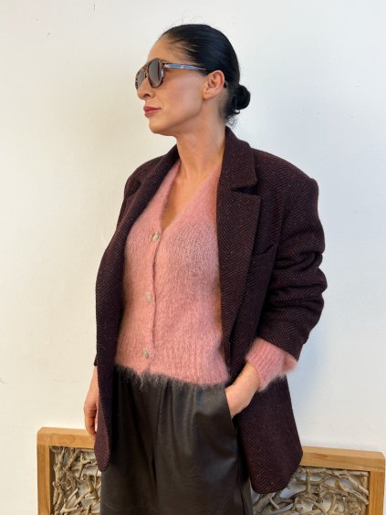 Vlnené bordové sako RONAN