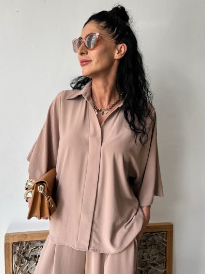 Karamelová košeľa VIVIANNE