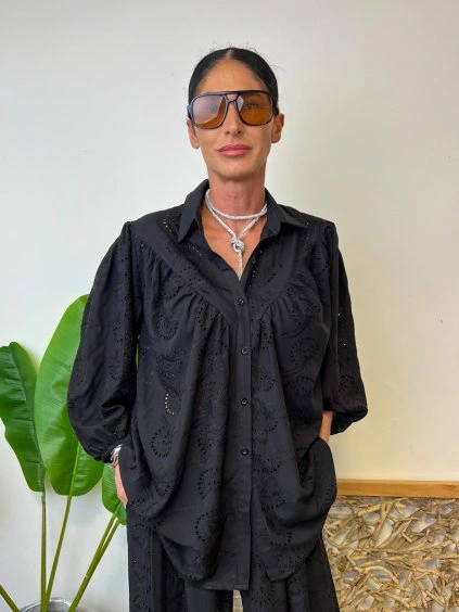 Madeirová čierna košeľa LA MUSE