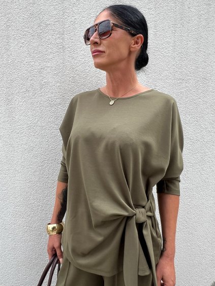 Olivovozelený pulover GRACE