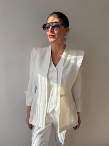 Biele krídlové sako VALENTINA