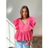 Ružová volánová blúzka FLEUR