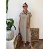 Pieskové ľanové šaty NOMAD