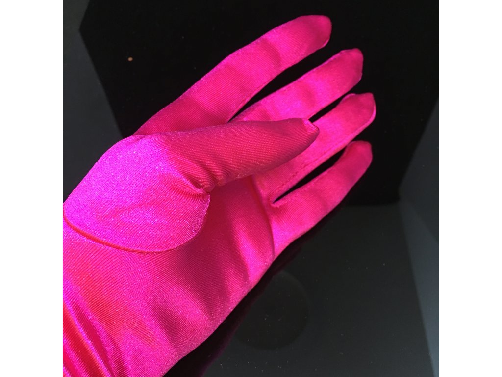Saténové růžové rukavičky