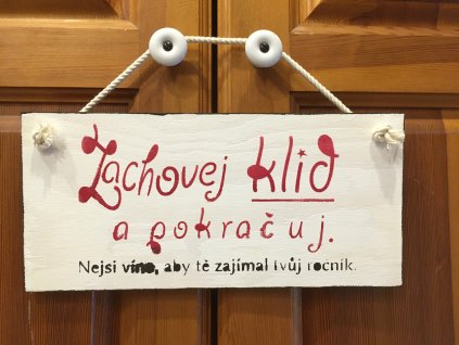 Cedulka "Zachovej klid"