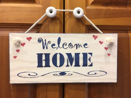 Cedulka "Welcome Home"