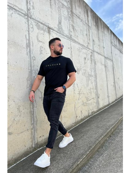 Pánske čierne tričko BG