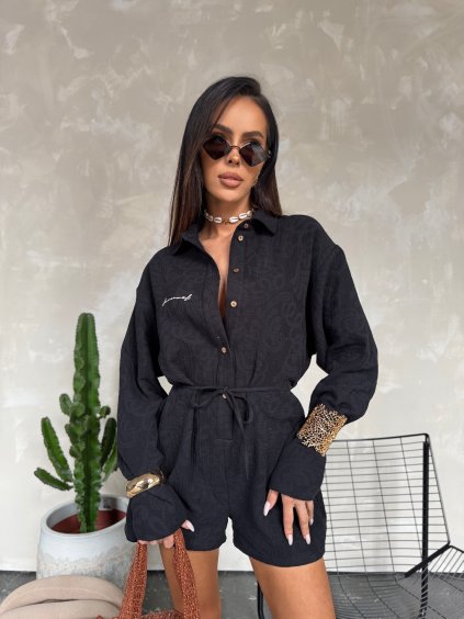 Dámsky žakárový overal COCOA čierny