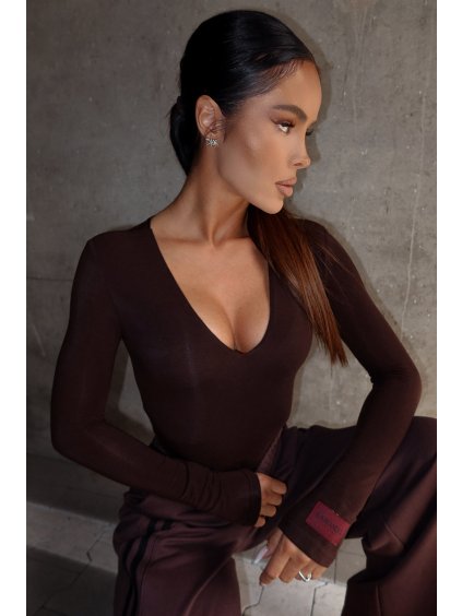 Dámske jemné pletené body SOFTIE čokoládové
