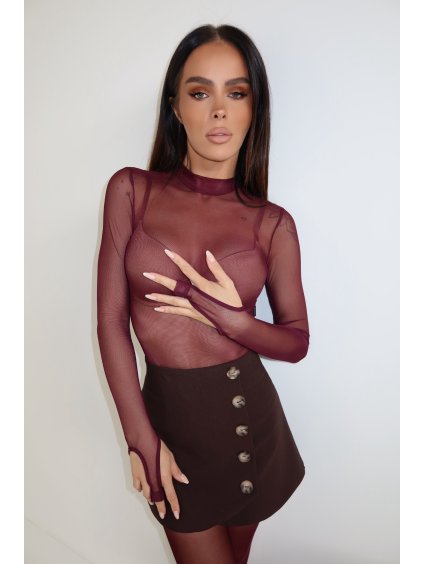 Dámske priehľadné bordové body SLASH