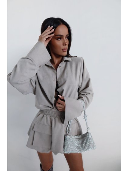 Dámska jemná sivá košeľa VELVET