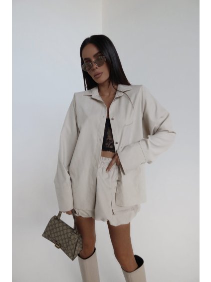 Dámska jemná béžová košeľa VELVET