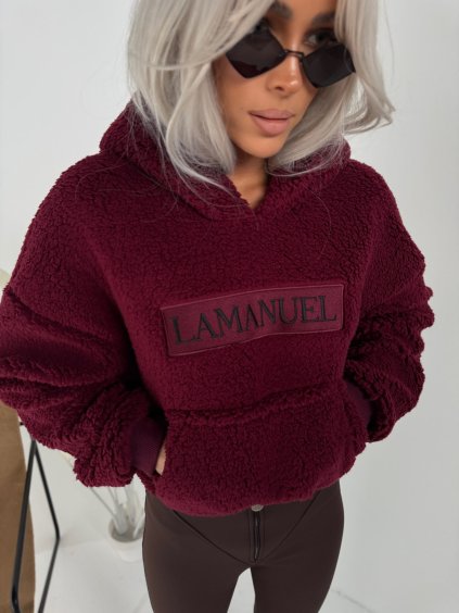 Dámska jahňacia mikina PUFFY bordová