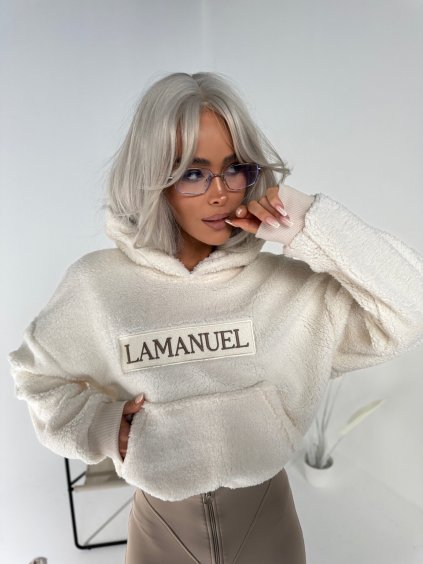 Dámska jahňacia mikina PUFFY smotanová