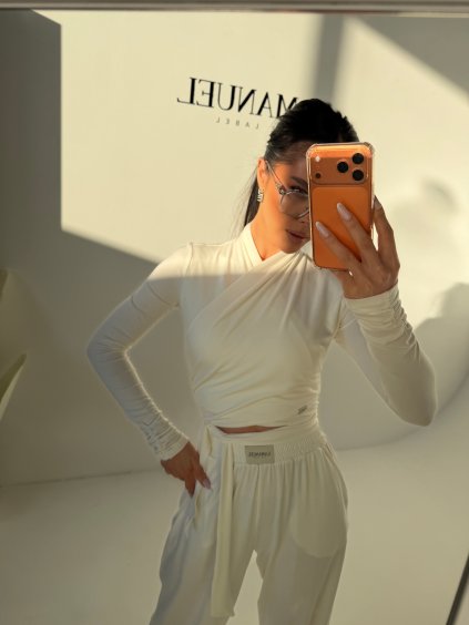 Top NOISE - biely  Krížený top z elastickej viskózy