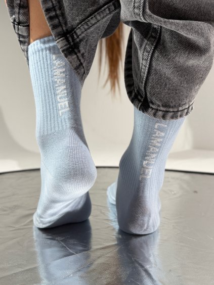 Dámske ponožky EDIT crew - bledomodré  Športové ponožky s kontrastným logom