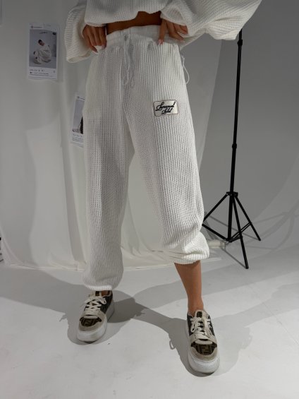 Pletené smotanové nohavice SPLIT