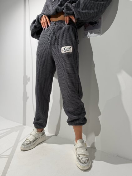 Pletené grafitové nohavice SPLIT