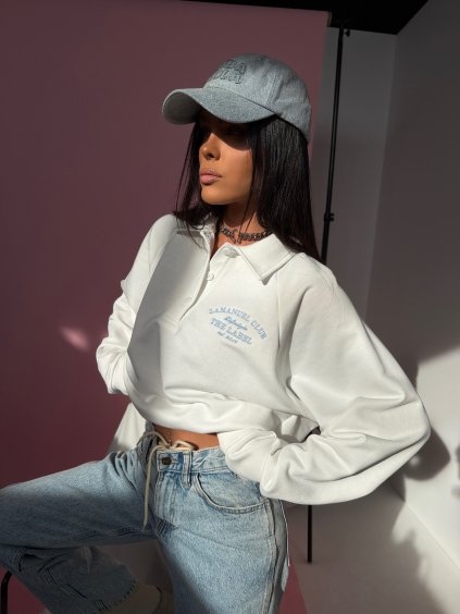 LA CLUB Polo-Sweatshirt ecru