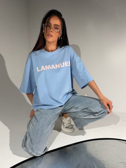 Dámske oversize tričko BLANK - modré