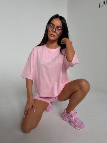 Dámske oversized tričko ADORA - púdrové
