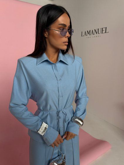 Dámska košeľa AURA - modrá