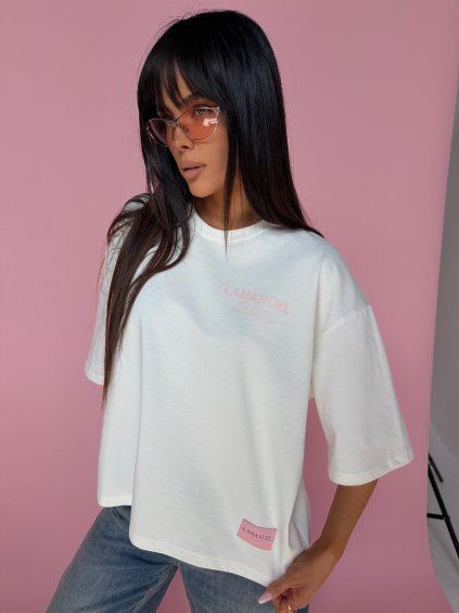 Dámske biele tričko LABEL