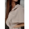 Dámska rebrovaná mikina na zips s kapucňou THEME béžová