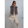 Dámska prešívaná oversize sivá vesta