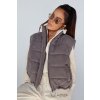 Dámska prešívaná oversize sivá vesta