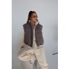 Dámska prešívaná oversize sivá vesta