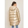 Dámska dlhá zlatá zimná bunda s kapucňou