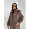 Dámsky dlhý zimný kožuch ALPHA čokoládový