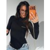 Priliehavé body LATER - čierne  Minimalistické body s dlhým rukávom