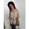 Variabilný crop top s viazaním PEROLA - béžový