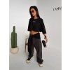 Variabilní crop top se zavazováním PEROLA - černý