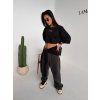Variabilný crop top s viazaním PEROLA - čierny