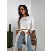 Variabilný crop top s viazaním PEROLA - biely