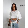 Variabilný crop top s viazaním PEROLA - biely