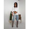 Variabilný crop top s viazaním PEROLA - biely