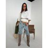 Variabilný crop top s viazaním PEROLA - biely
