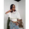 Variabilní crop top se zavazováním PEROLA - bílý