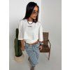 Variabilný crop top s viazaním PEROLA - biely