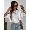 Variabilný crop top s viazaním PEROLA - biely