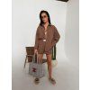 Ľanový komplet KIRRA s viazaním na chrbte - čokoládový