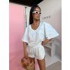 Oversize tričko OASIS s V výstrihom – bílé