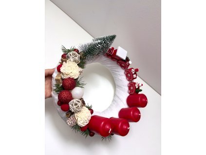 Adventný veniec vláčik red