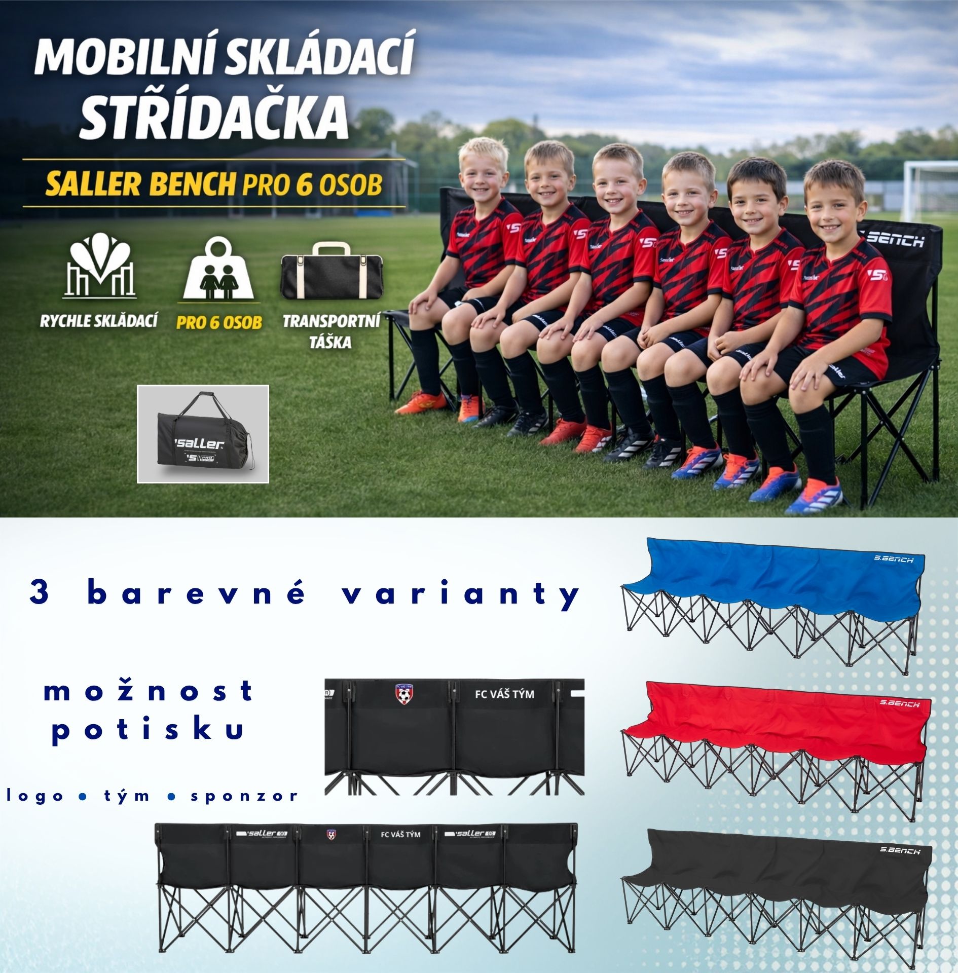 MOBILNÍ SKLÁDACÍ STŘÍDAČKA SALLER BENCH pro 6 osob