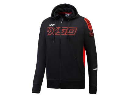 kapuzenjacke sallericon schwarz rot frontalansicht