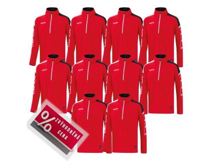 Saller SQUAD50 10 x Tréninková mikina 170 červená-černá a